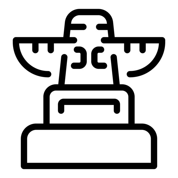 Un icono de dibujo de línea simple de un tótem indígena