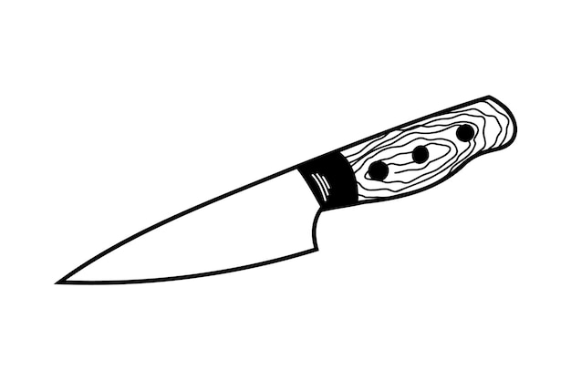 Vector icono de dibujo lineal de cuchillo