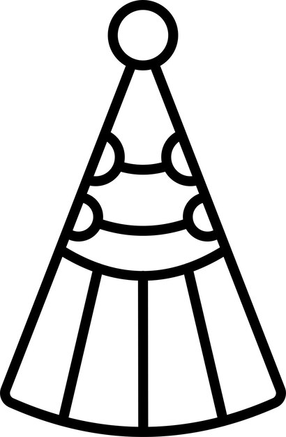 Icono de dibujo de la mano del sombrero de la fiesta
