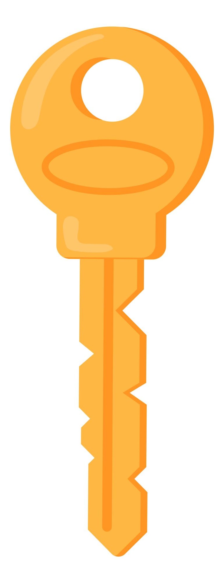 Vector icono de dibujos animados de acceso de clave de acceso de llave de metal