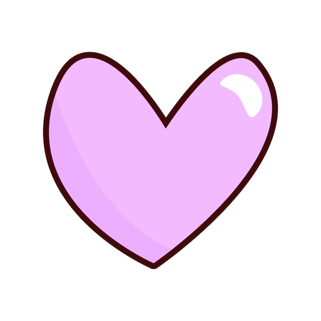 Icono de dibujos animados de amor vectorial o corazón sobre fondo blanco