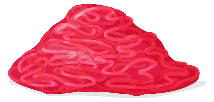Vector icono de dibujos animados de carne molida
