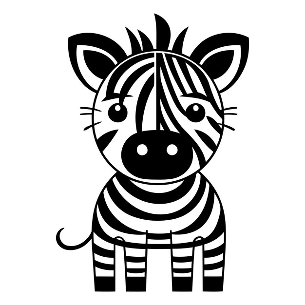 Icono de dibujos animados de cebras Vida del zoológico Naturaleza y tema de la fauna Diseño aislado Ilustración vectorial