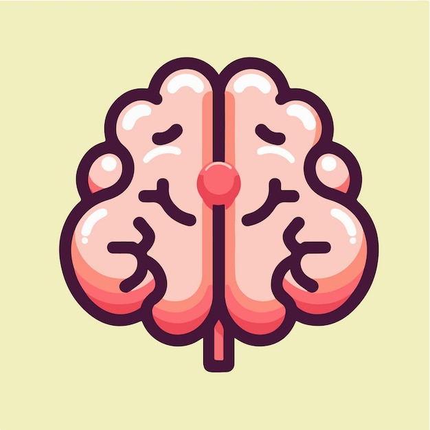 icono de dibujos animados del cerebro ilustración educación concepto de icono de objeto