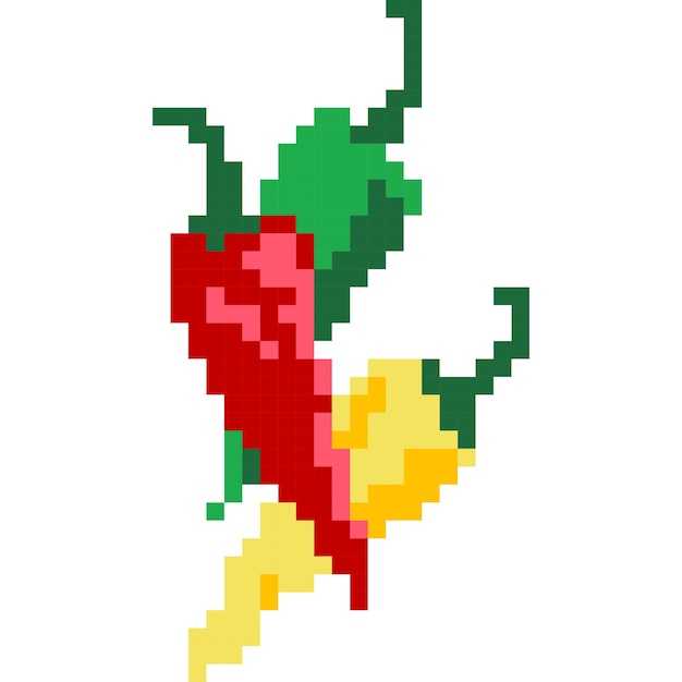 Icono de dibujos animados de chile en estilo pixel