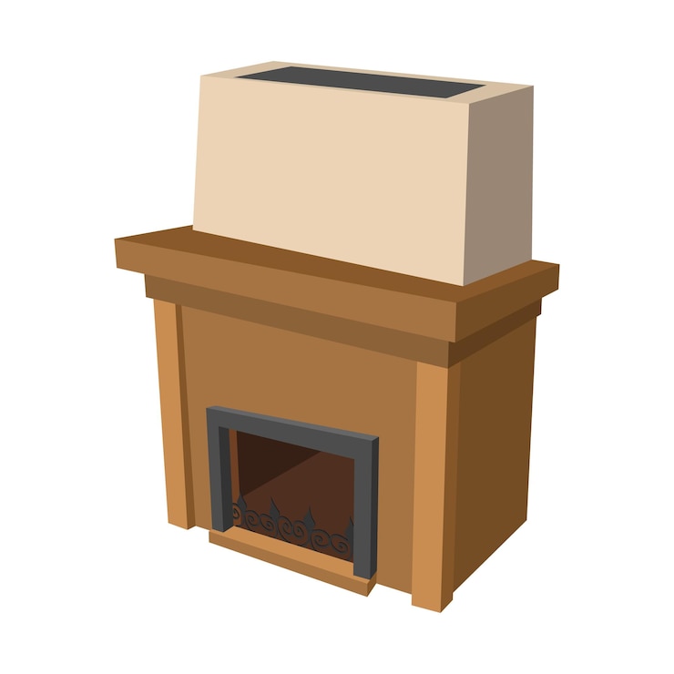 Vector icono de dibujos animados de chimenea sobre un fondo blanco