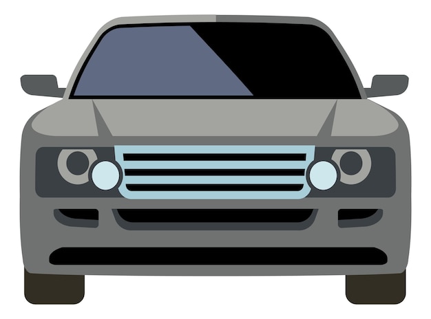 Icono de dibujos animados de coche de viaje vista frontal suv