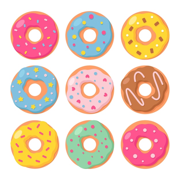 Icono de dibujos animados de donut rosa