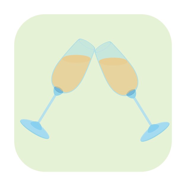 Icono de dibujos animados de dos vasos aislado sobre fondo blanco