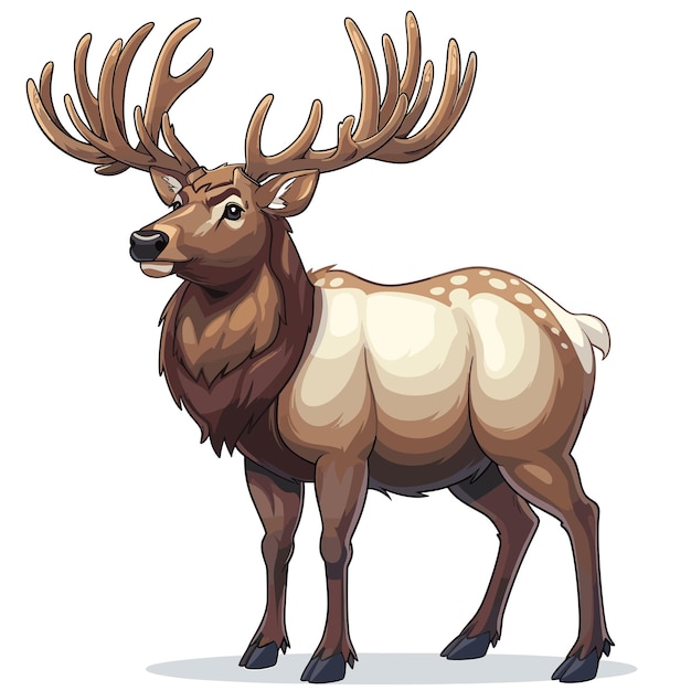 Vector el icono de dibujos animados de elk aislado en un fondo transparente para el diseñador