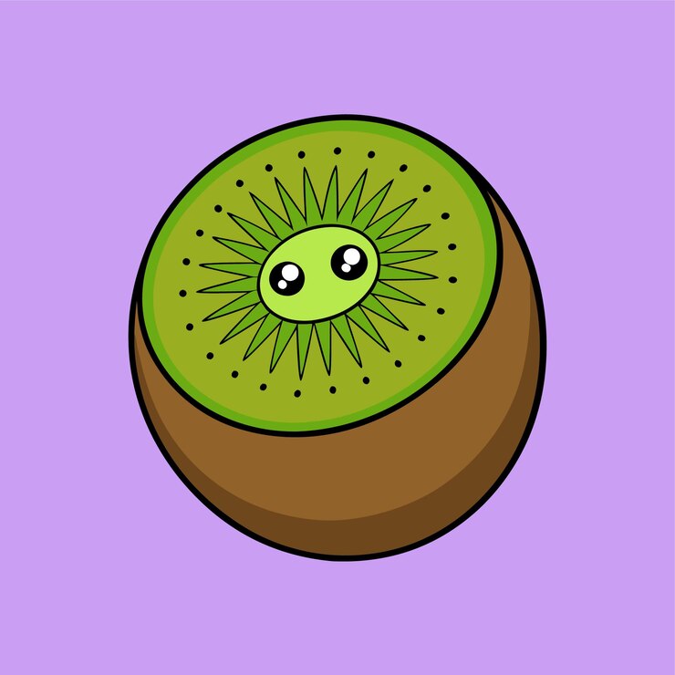 Vector icono de dibujos animados de frutas de kiwi ilustración de alimentos icono de frutas concepto aislado estilo de dibujo animado plano