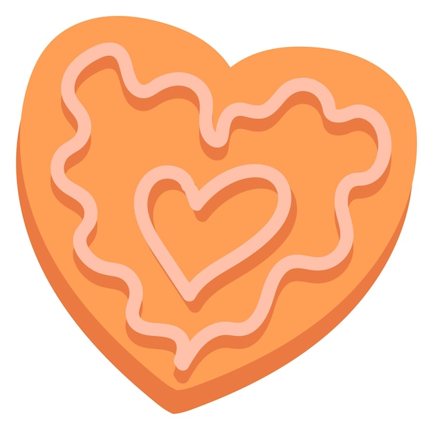 Icono de dibujos animados de galletas en forma de corazón Panadería casera