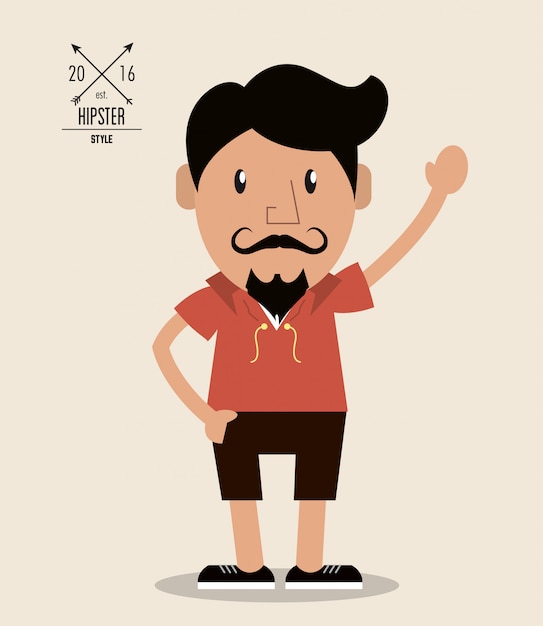Icono de dibujos animados hombre Estilo hipster.