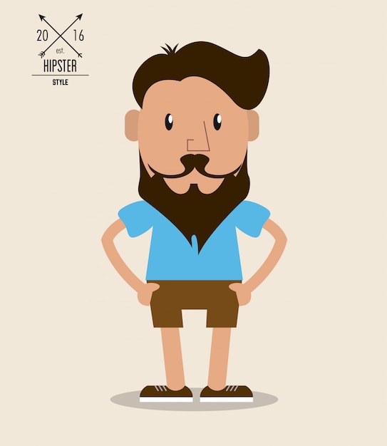 Icono de dibujos animados hombre Estilo hipster.