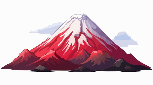 Icono de dibujos animados japoneses del Monte Fuji en ilustración vectorial