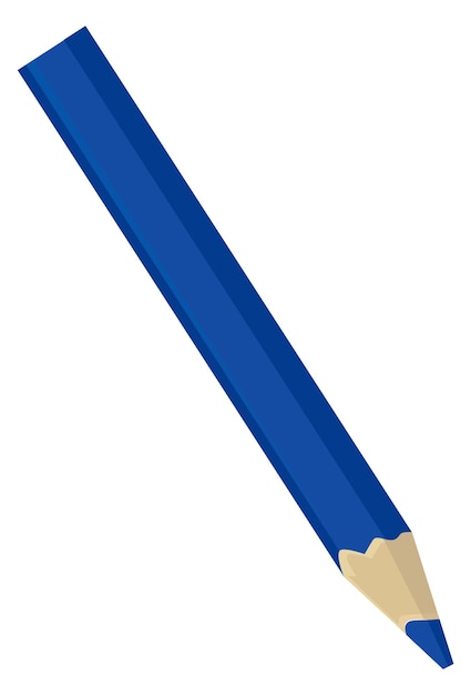 Icono de dibujos animados de lápiz azul Lápiz de escuela de dibujo aislado sobre fondo blanco