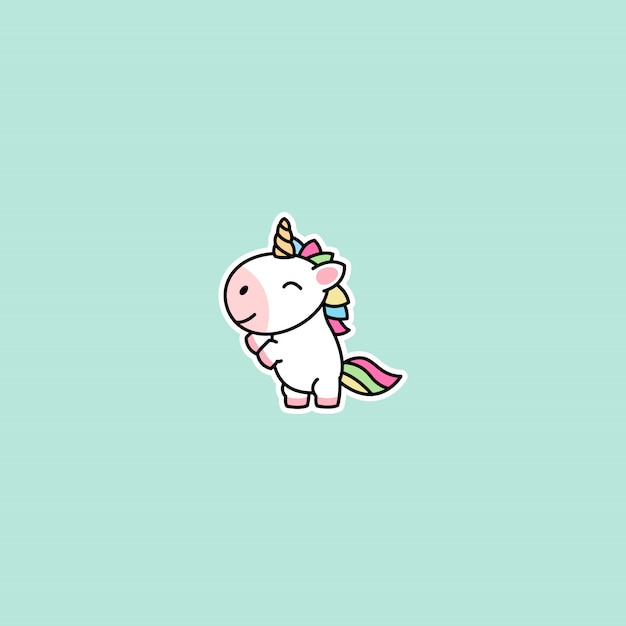 Icono de dibujos animados lindo unicornio