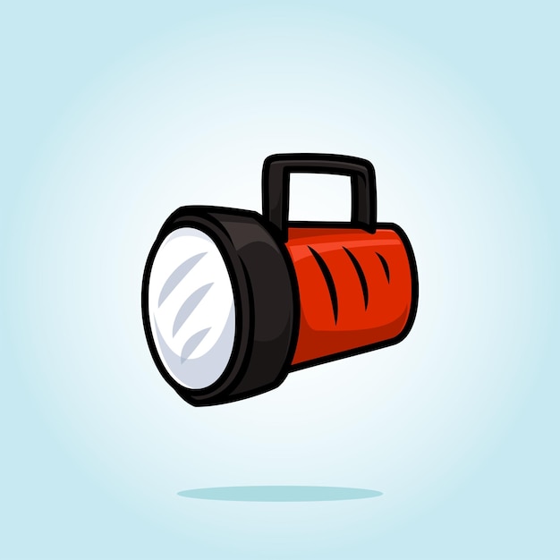 Icono de dibujos animados de linterna roja Ilustración vectorial Fondo aislado