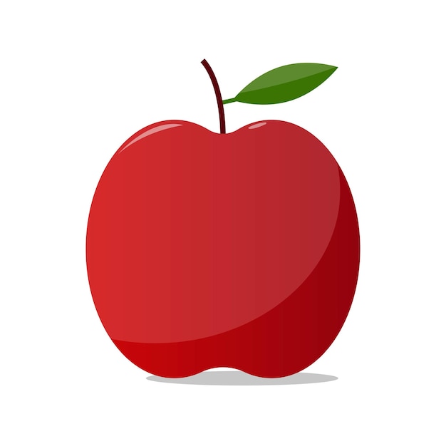 Icono de dibujos animados de manzana roja. Ilustración vectorial del concepto de icono de naturaleza alimentaria sobre fondo blanco.