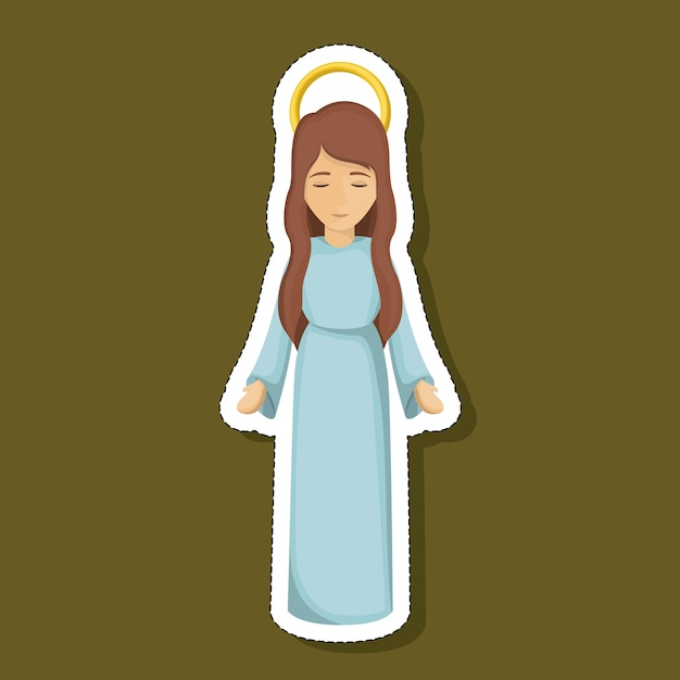 Vector icono de dibujos animados de mary