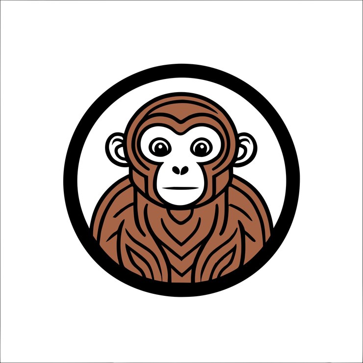 Vector icono de dibujos animados de mono tema de animales y criaturas bonitas diseño aislado ilustración vectorial