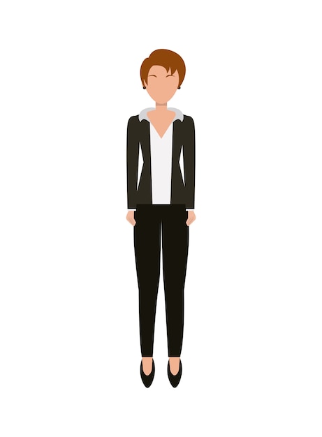 Vector icono de dibujos animados de mujer de negocios