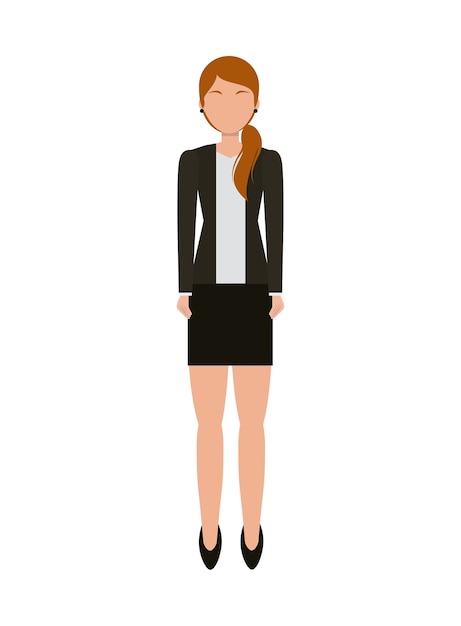 Vector icono de dibujos animados de mujer de negocios