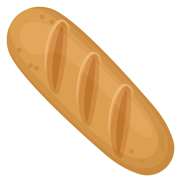 Icono de dibujos animados de pan francés símbolo de panadería de trigo