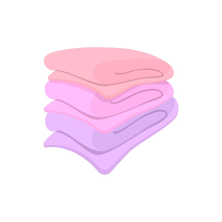 Vector icono de dibujos animados de pila de toallas sobre un fondo blanco