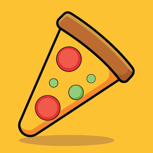 Icono de dibujos animados de pizza de estilo plano perfecto para ilustraciones de comida