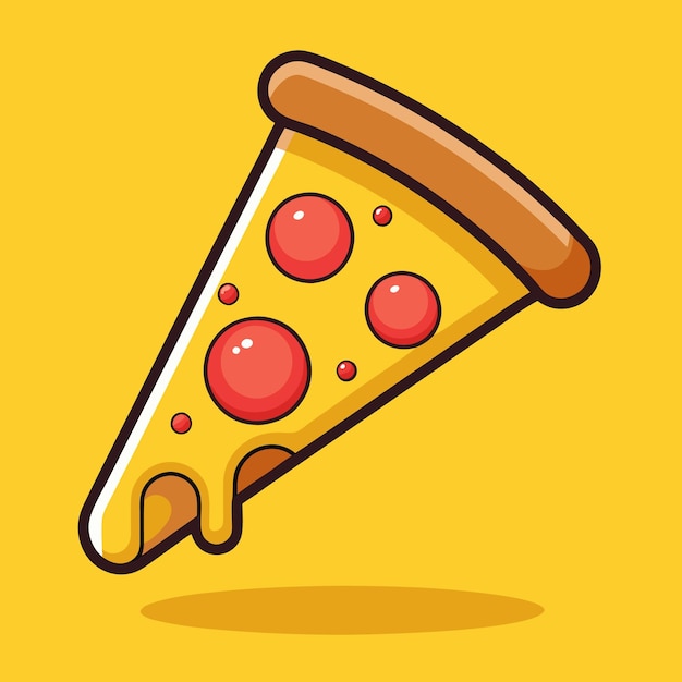 Icono de dibujos animados de pizza de estilo plano perfecto para ilustraciones de comida
