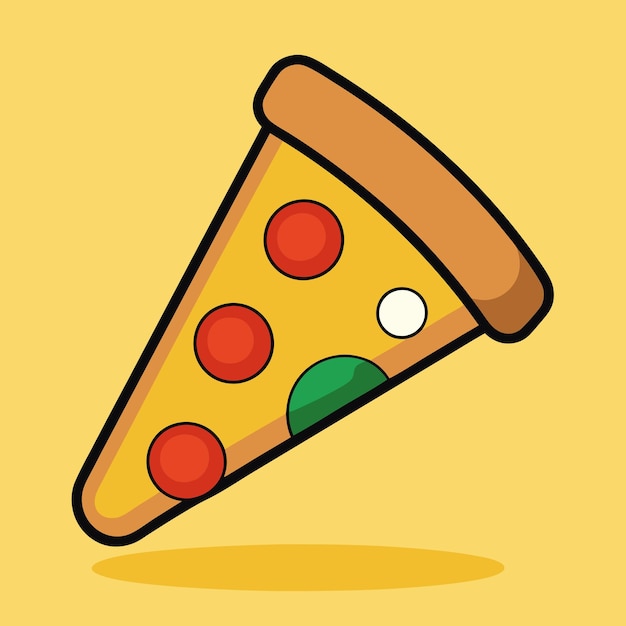 Icono de dibujos animados de pizza de estilo plano perfecto para ilustraciones de comida