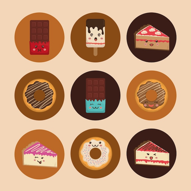 Icono de dibujos animados de postre dulce