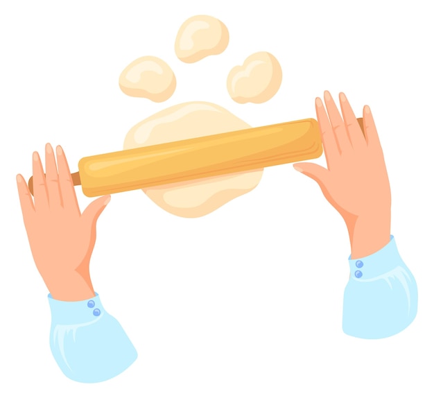 Icono de dibujos animados de preparación para hornear galletas de masa