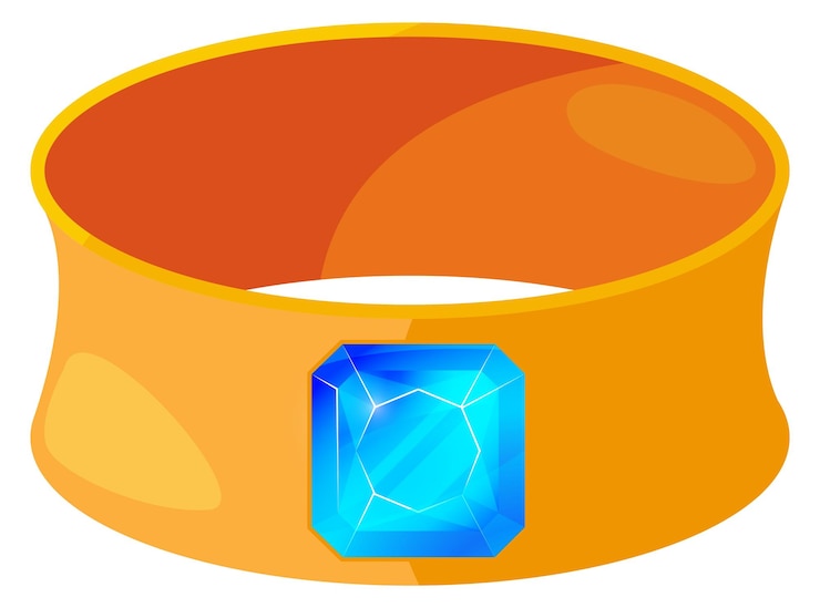 Vector el icono de dibujos animados de pulsera dorada la moda de lujo preciosa
