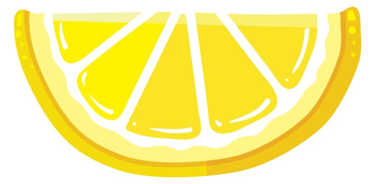 Vector icono de dibujos animados de rodaja de limón jugosa fruta cítrica