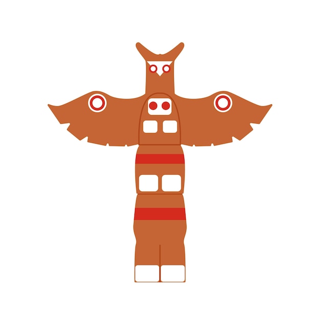 El ícono de dibujos animados del vector tribal del tótem