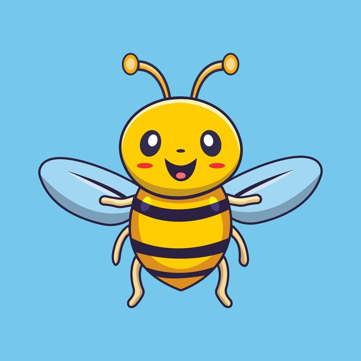 icono de dibujos animados vectorial de abeja voladora ilustración de animal icono de naturaleza concepto aislado