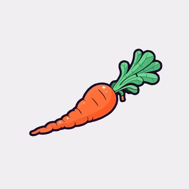 Icono de dibujos animados vectoriales ilustración de una zanahoria con un estilo plano para verduras frescas con vitamina A