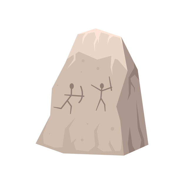 Icono de dibujos rupestres de la edad de piedra Ilustración plana de dibujos rupestres de la edad de piedra icono vectoriales para diseño web