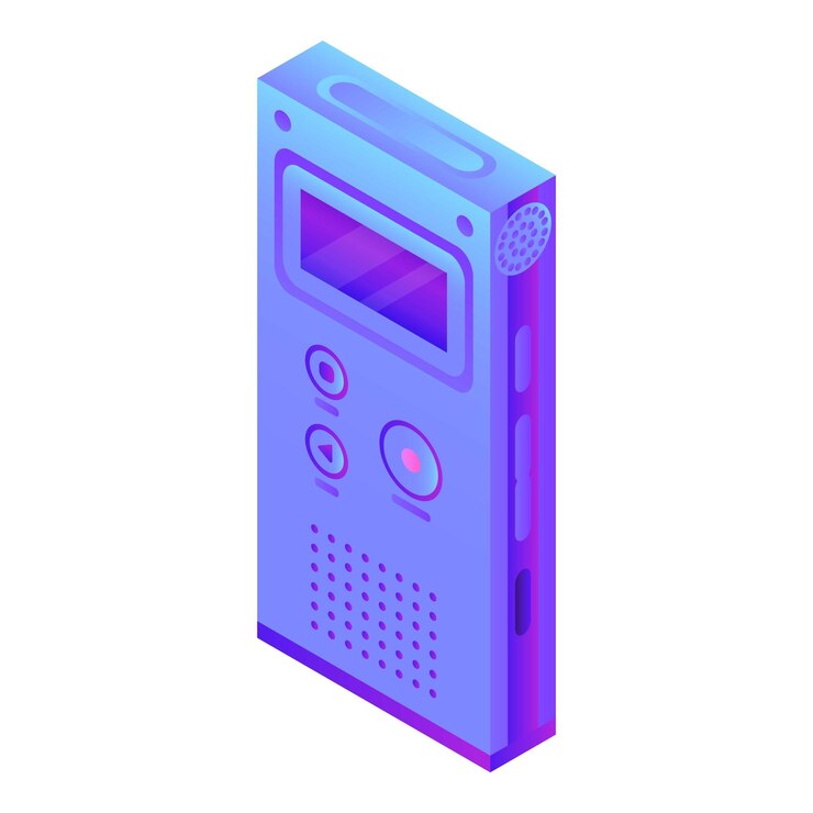 Vector icono de dictáfono moderno isométrico del icono de vector de dictáfono moderno para diseño web aislado sobre fondo blanco