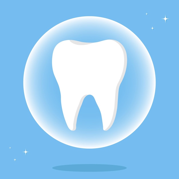 icono de diente en azul Ilustración vectorial de odontología Reservar una cita con un dentista Ilustración