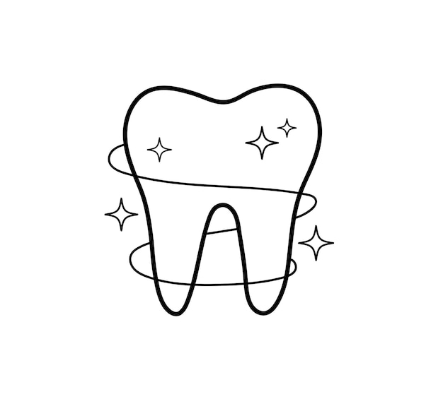 Ícono de diente Diente limpio brillante Símbolo dental aislado en fondo blanco Ilustración vectorial