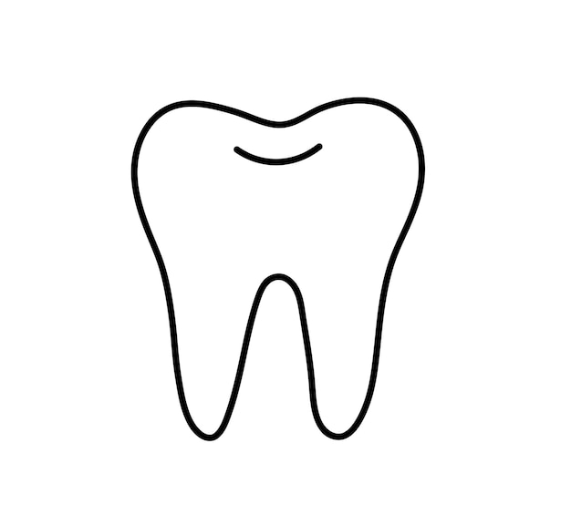 Ícono del diente Diente limpio y saludable Símbolo dental aislado sobre fondo blanco Ilustración vectorial