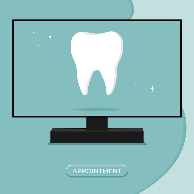 icono de diente Ilustración vectorial de odontología Reservar una cita profesión banner web