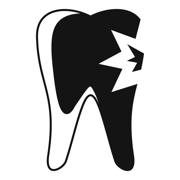Icono de diente roto Ilustración simple del icono de vector de diente roto para diseño web aislado en Pentecostés