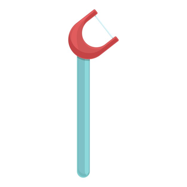 Icono de dientes de palo de hilo dental Caricatura de icono de vector de dientes de palo de hilo dental para diseño web aislado sobre fondo blanco