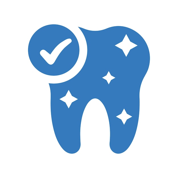 El icono de los dientes sanos Diseño de color azul