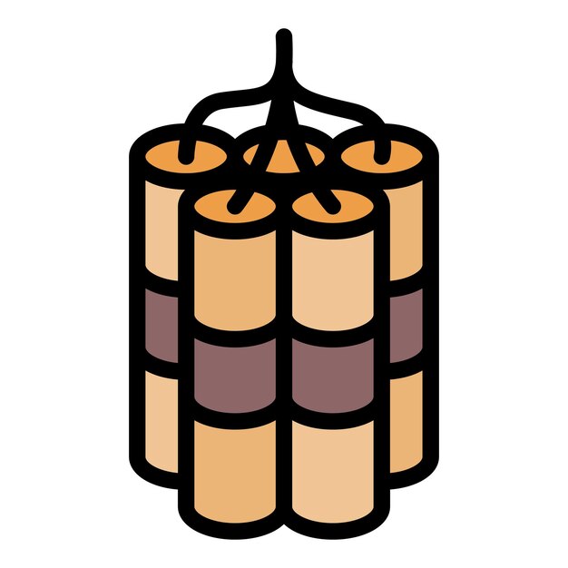 Icono de dinamita Contorno dinamita vector icono color plano aislado