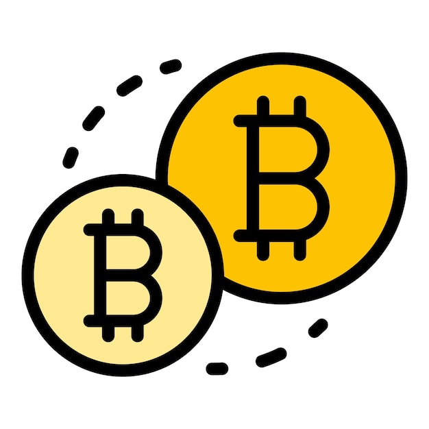 Icono de dinero Bitcoin Contorno Icono vectorial de dinero Bitcoin para diseño web aislado en fondo blanco color plano